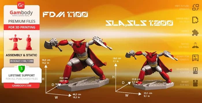 STL - getter 1 robo, super robot gambody render 3