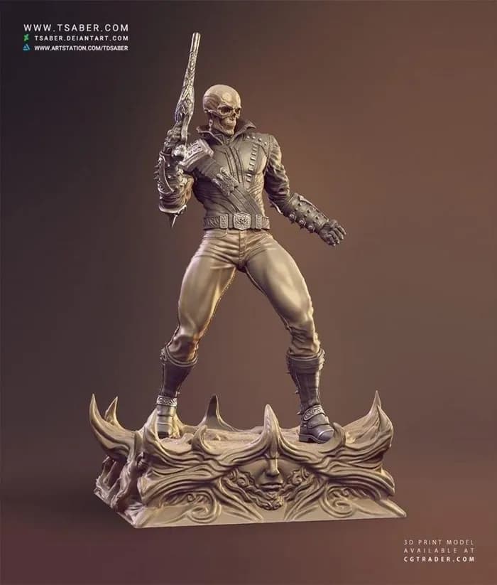 STL - ghost rider statue tsaber 2