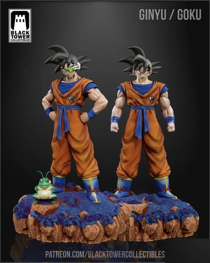 STL - Ginyu y Goku Figura render 2
