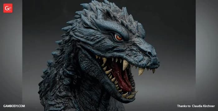 STL - godzilla 2000 bust (gambody) render 3
