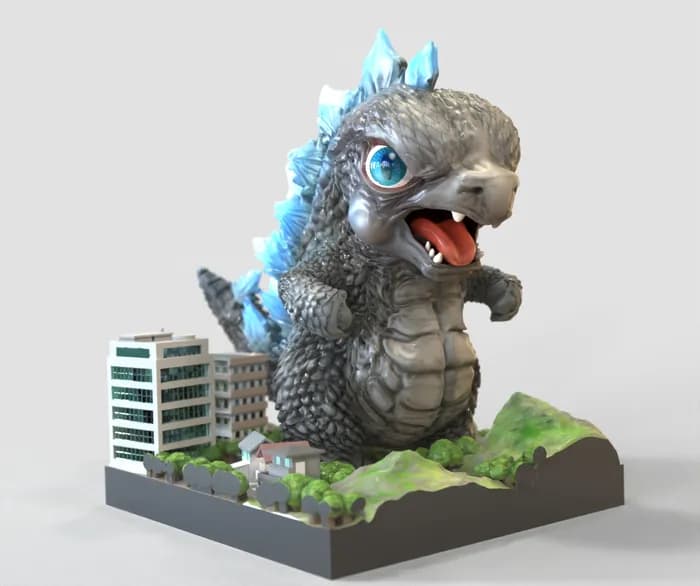 STL - godzilla chibi