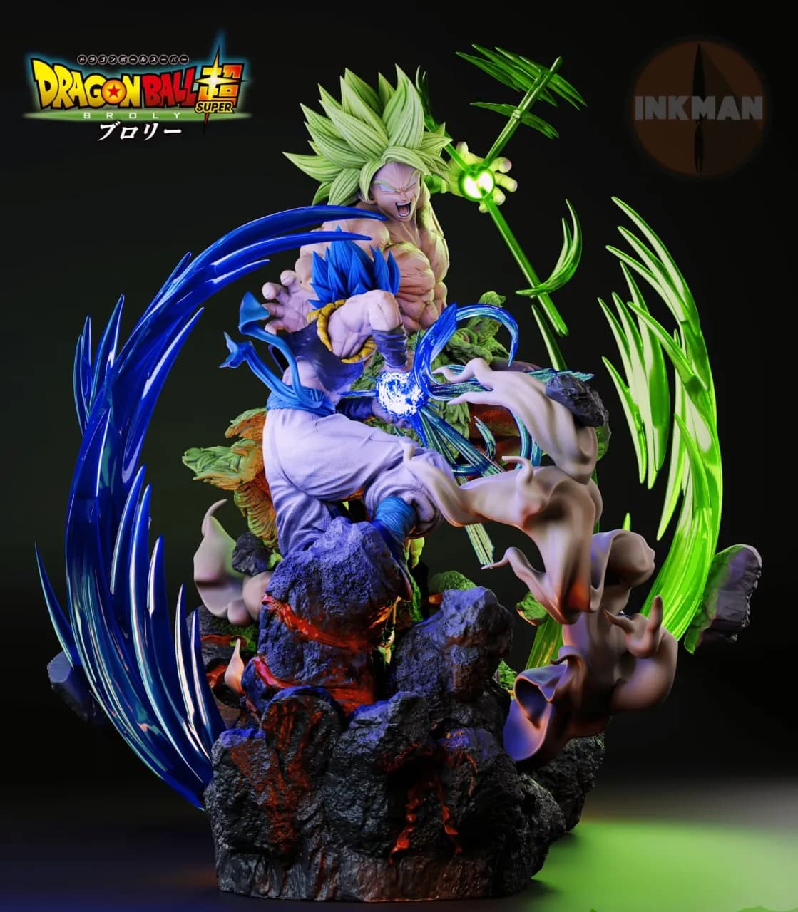 STL - Gogeta Blue vs Broly Diorama