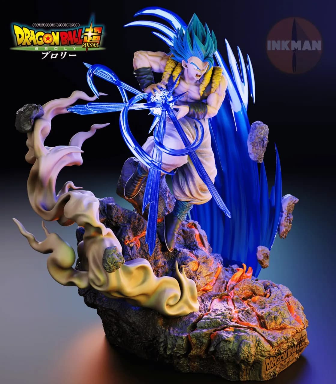 STL - Gogeta Blue vs Broly Diorama render 3