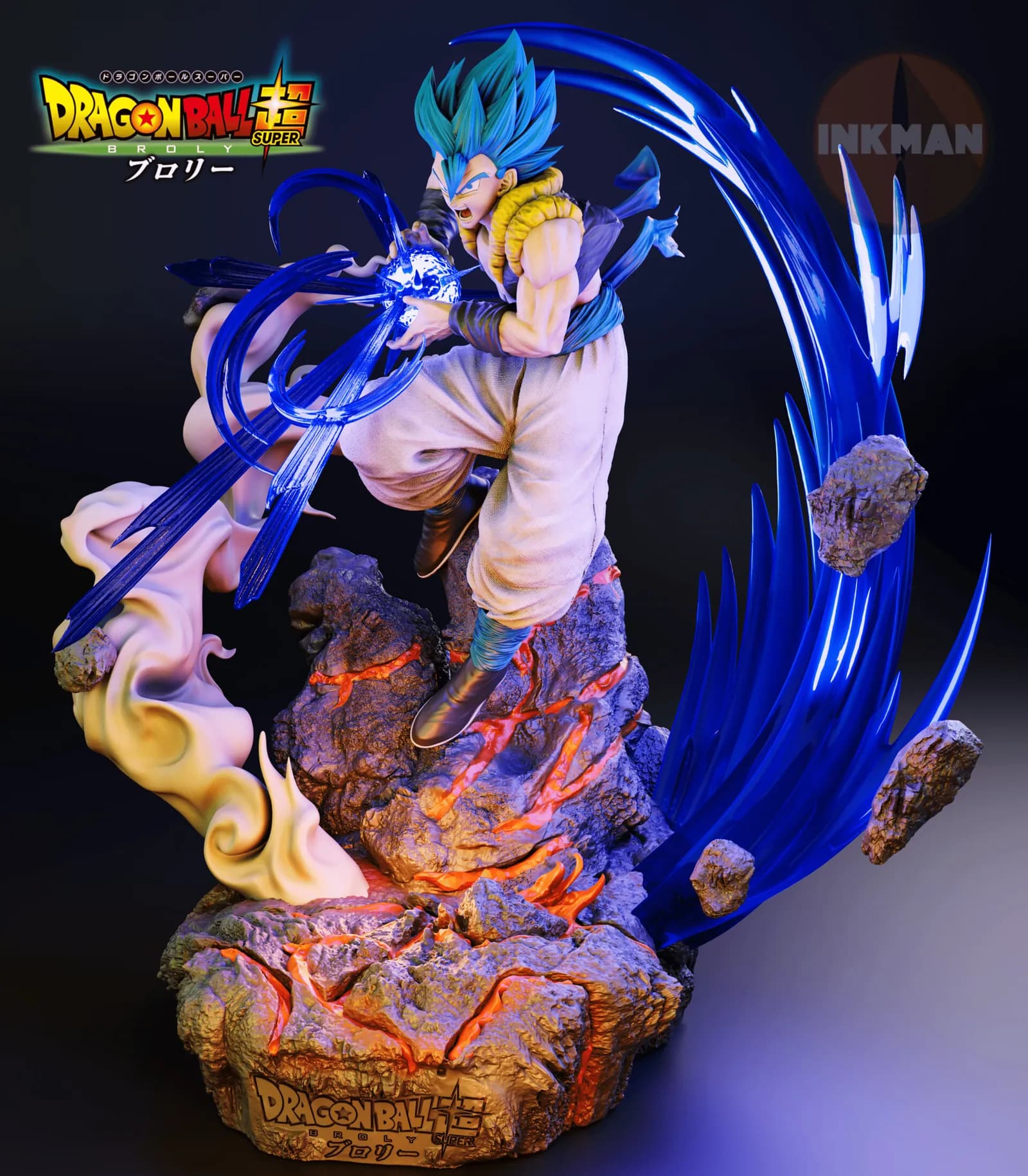 STL - Gogeta Blue vs Broly Diorama render 5