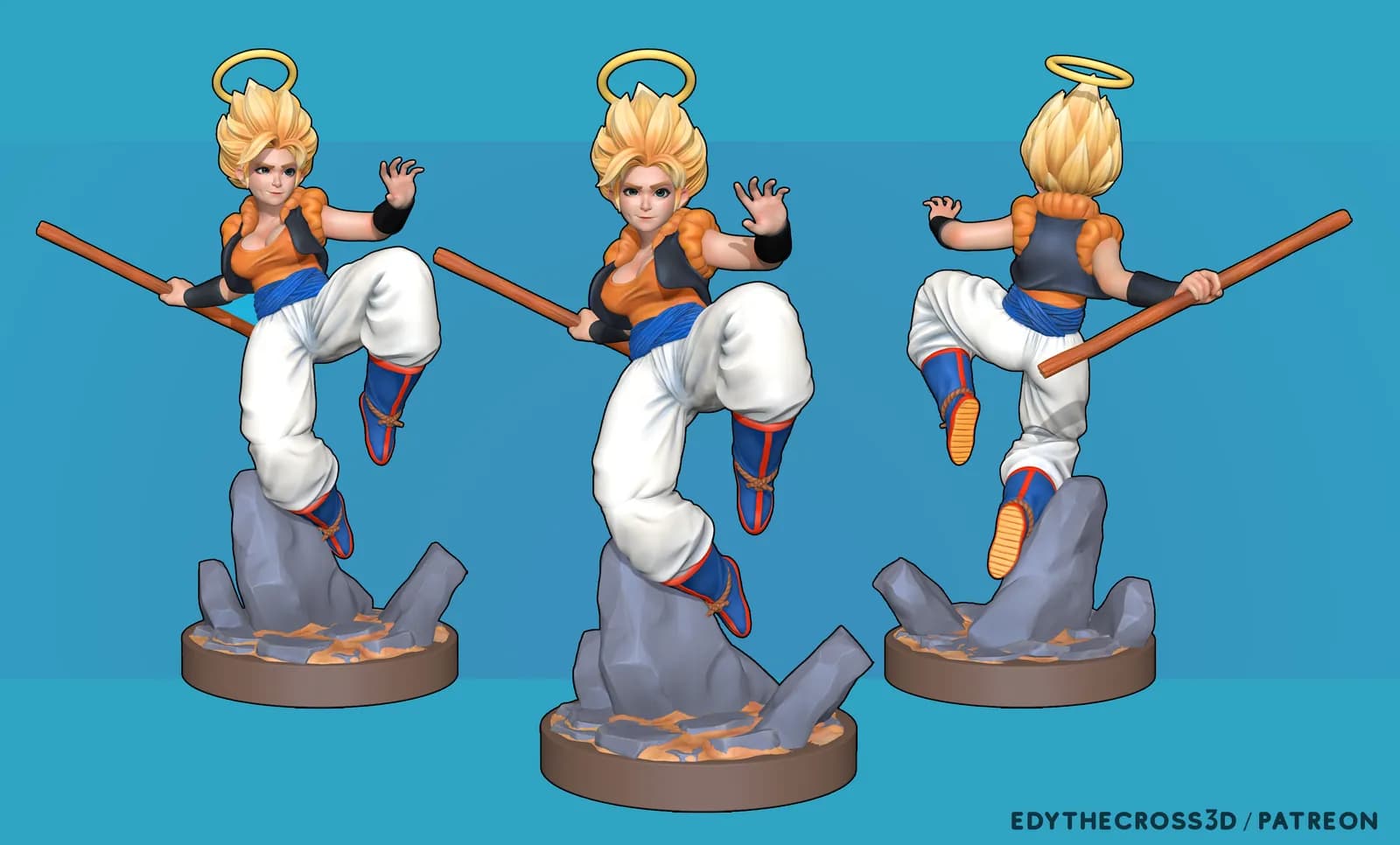 STL - Gogeta Femenina render 5