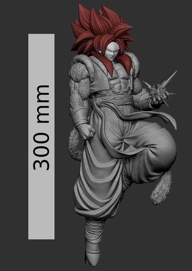 STL - Gogeta SSJ4 Arise Figura render 2