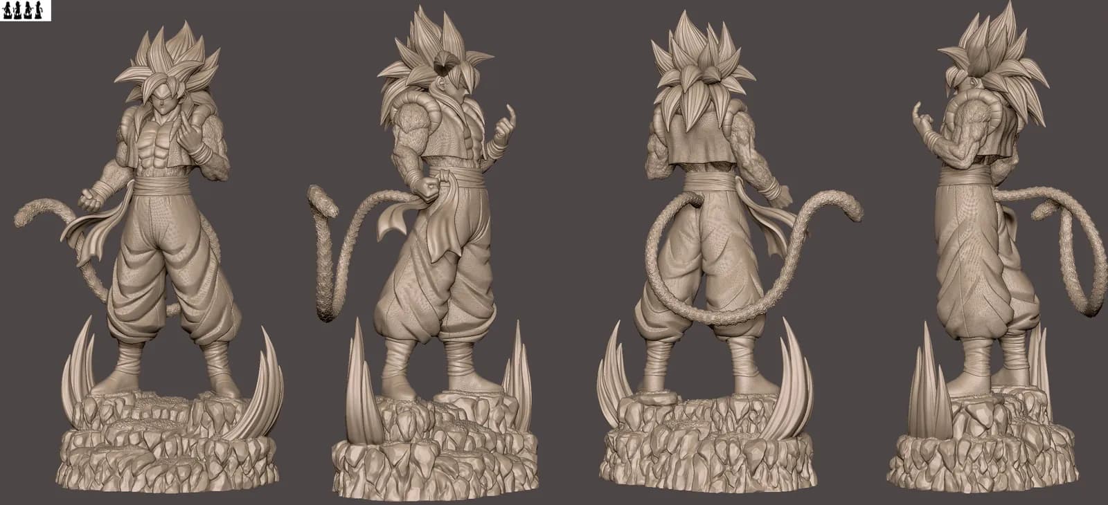 STL - Gogeta SSJ4 Figura Coleccionable render 3