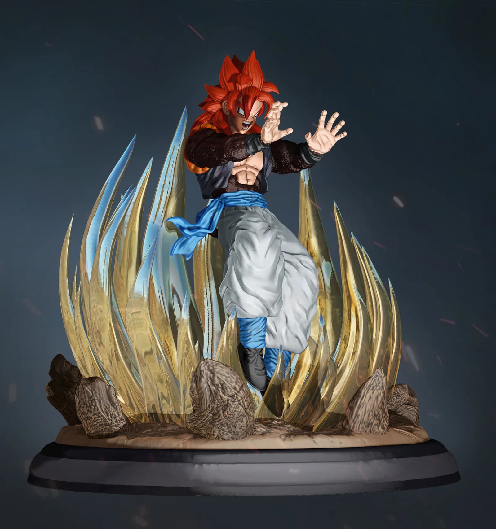 STL - Gogeta SSJ4 Figura de Acción render 3