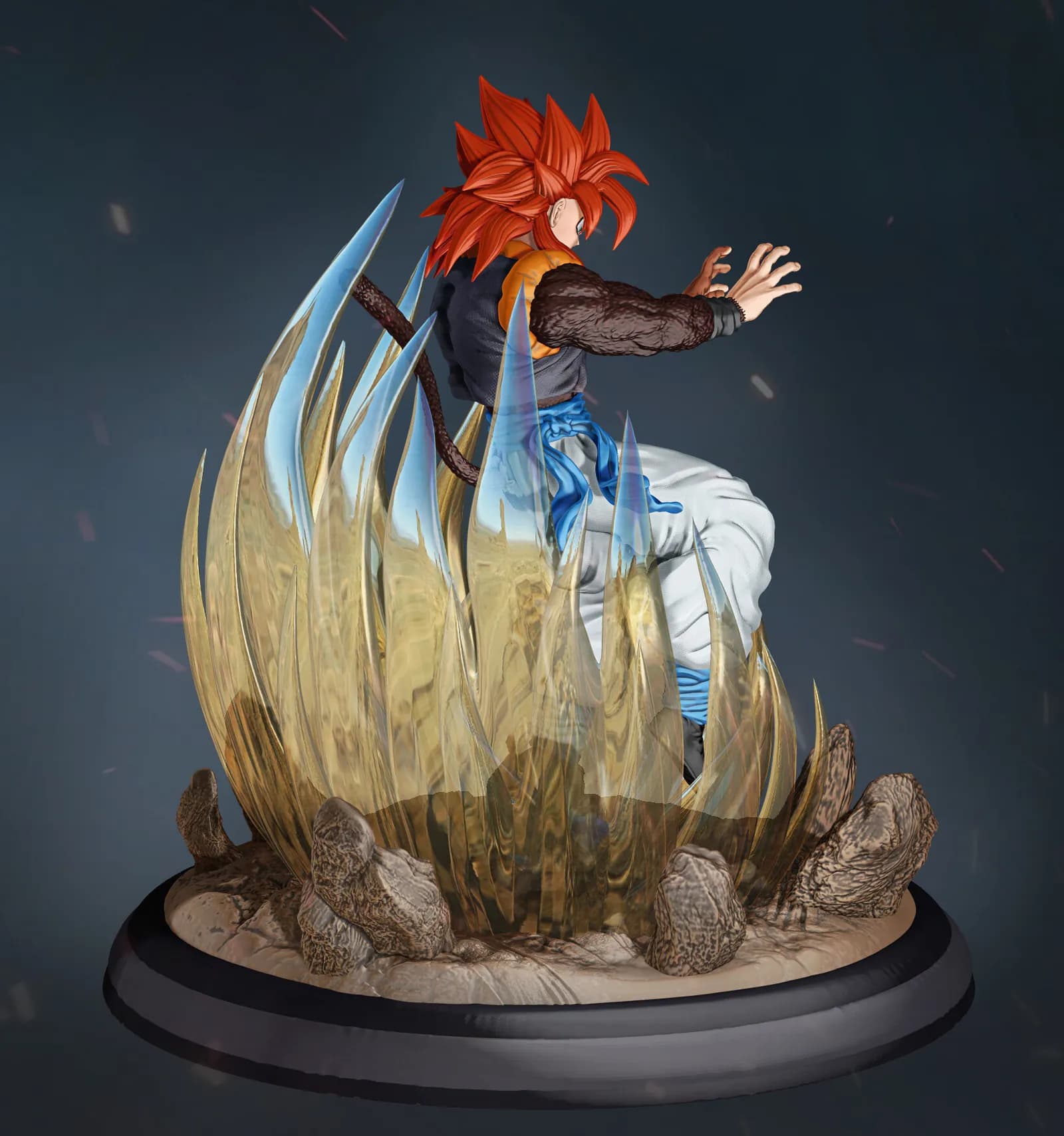 STL - Gogeta SSJ4 Figura de Acción render 4