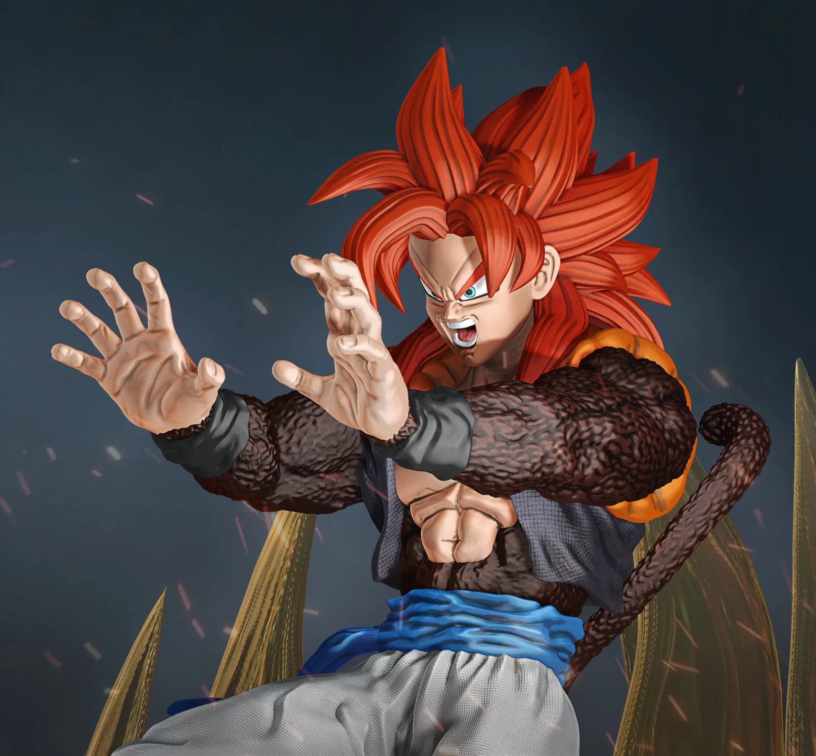STL - Gogeta SSJ4 Figura de Acción render 5