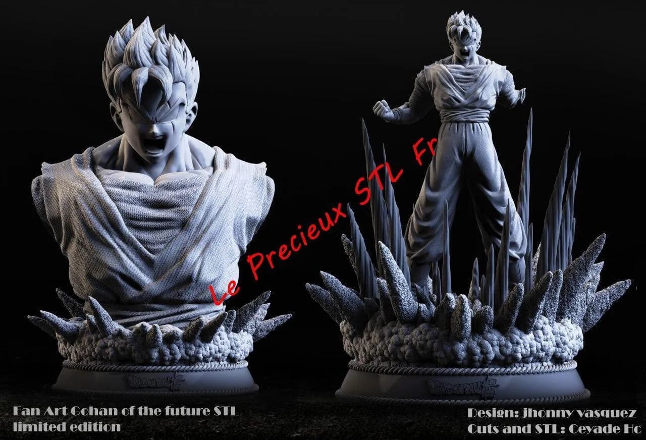 STL - Gohan del Futuro Figura STL render 2