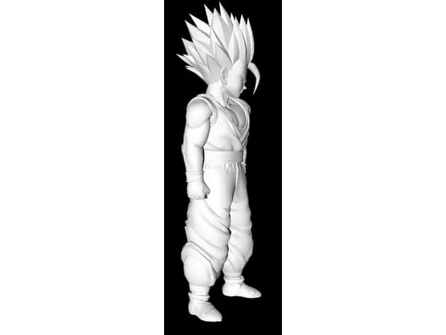 STL - Gohan Super Saiyan 1 y 2 render 3
