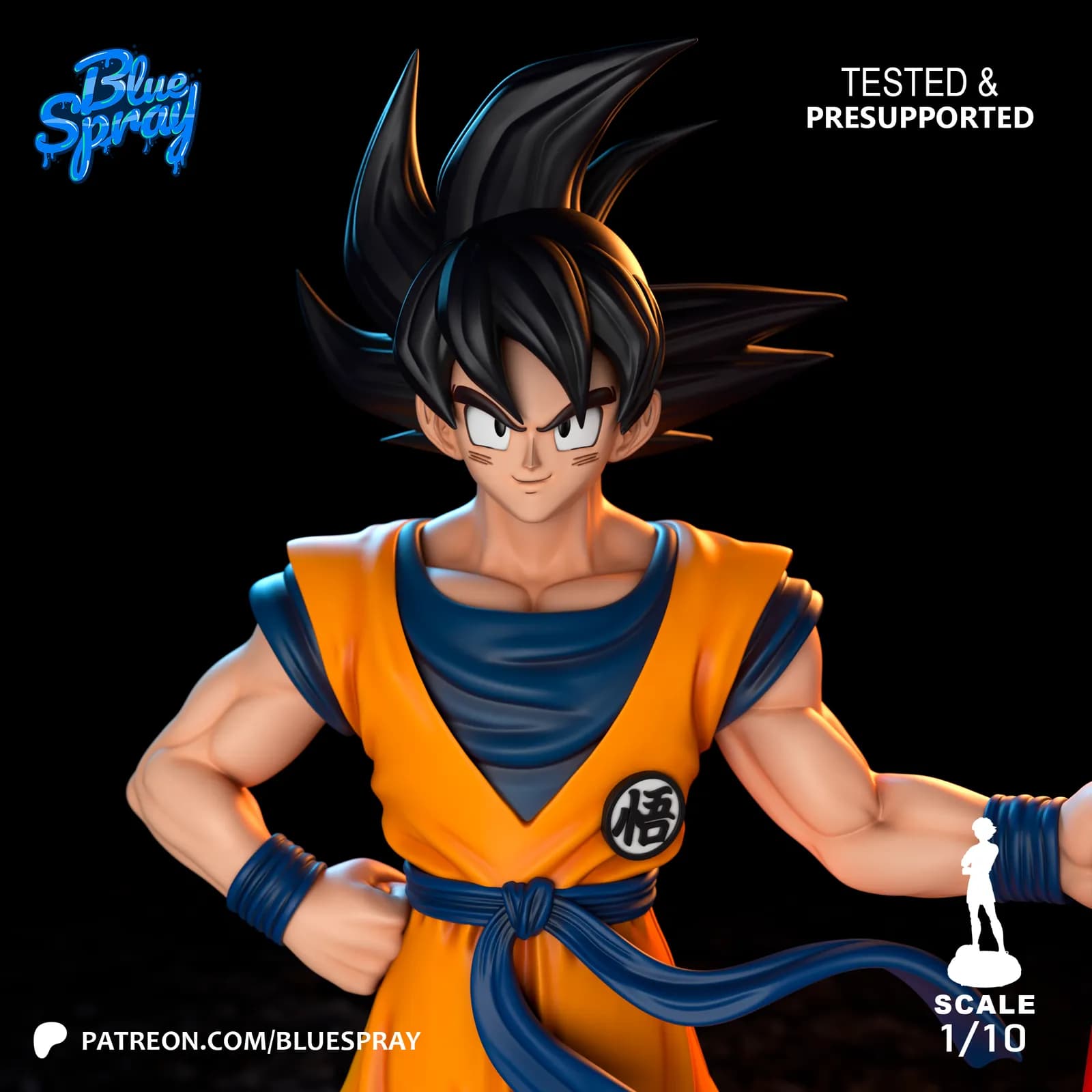 STL - Goku con Bola de Drac render 3