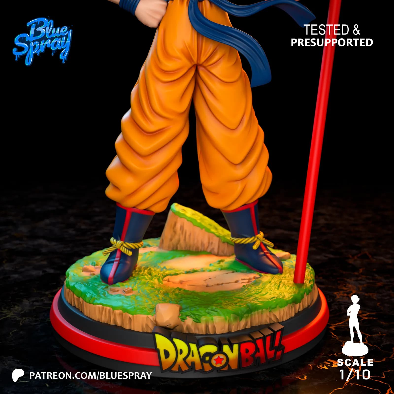 STL - Goku con Bola de Drac render 5