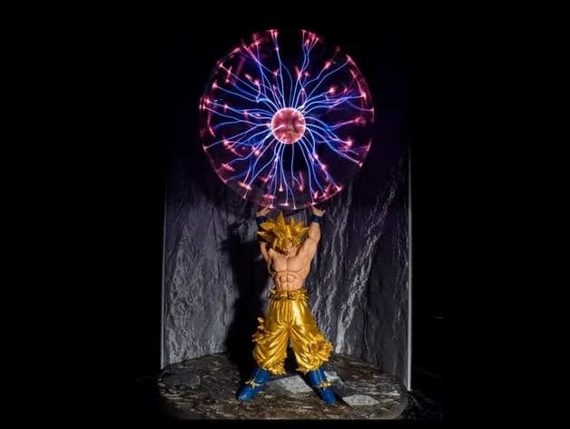 STL - Goku con esfera de energía render 2