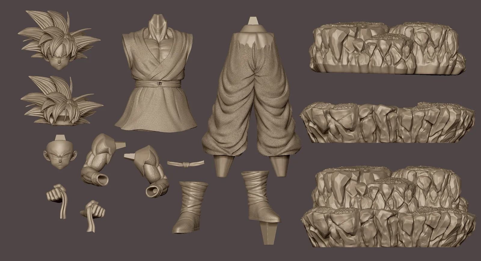 STL - Goku DBZ Ryodan Studio render 2