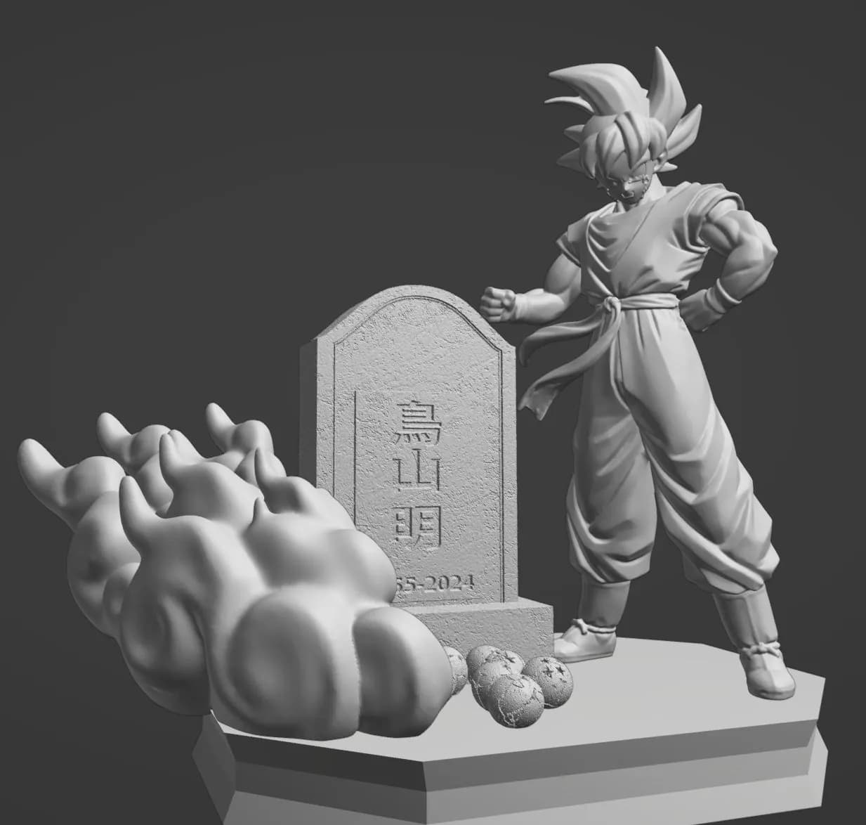 STL - Goku en el funeral de Toriyama