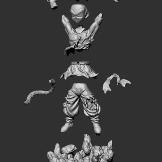 STL - Goku GT Super Saiyan Figurine render 2