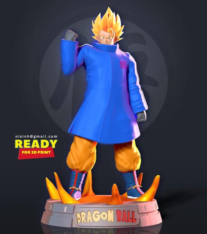 STL - goku in a blue jacket