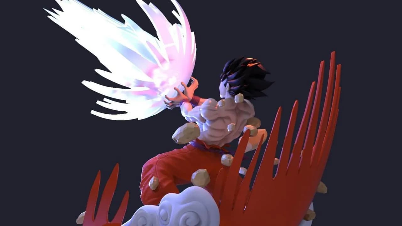 STL - Goku Kaioken Kamehameha render 2