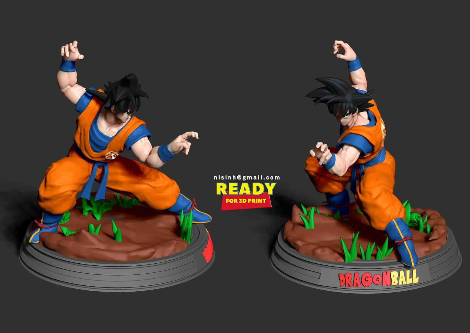 STL - Goku listo para la batalla render 2