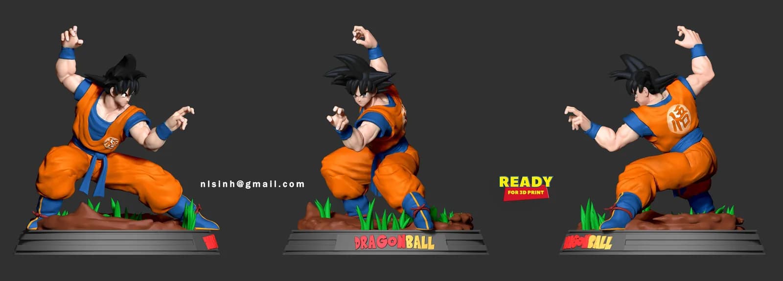 STL - Goku listo para la batalla render 3