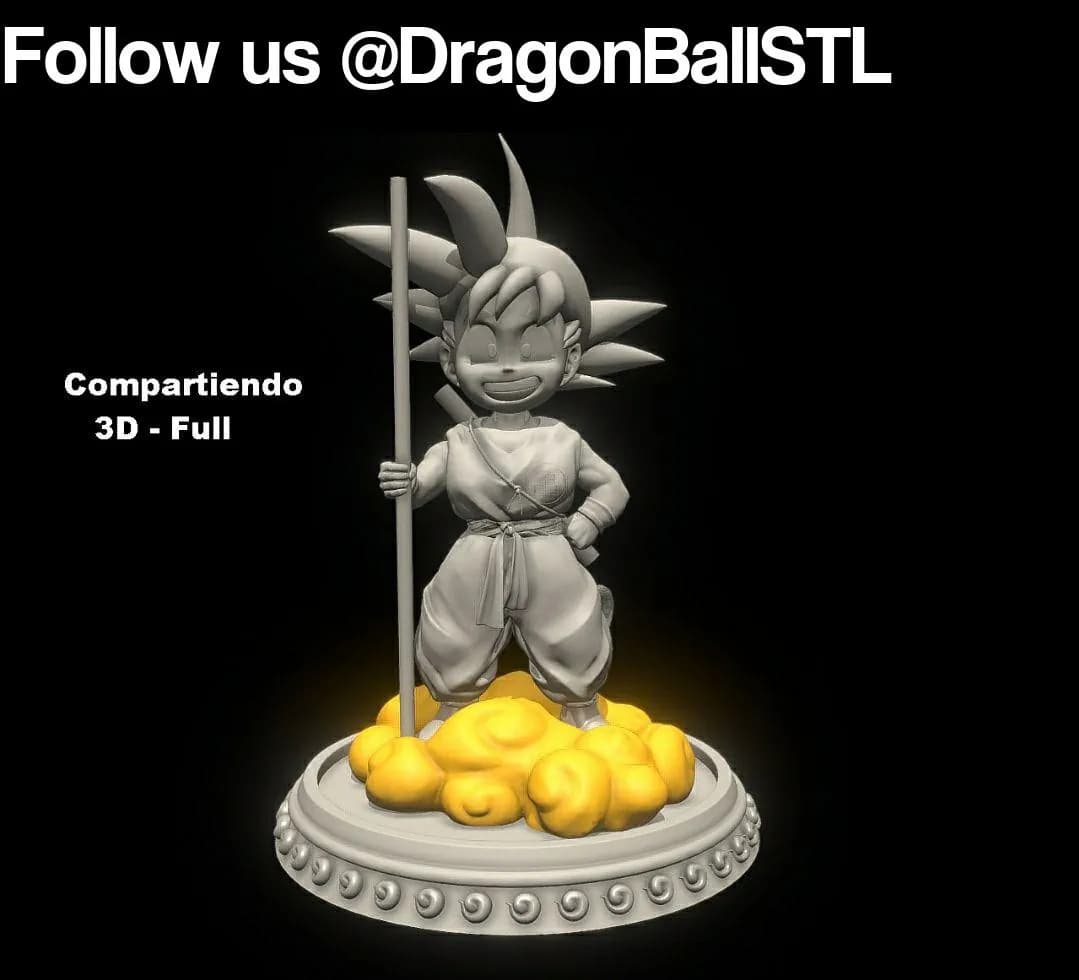 STL - Goku Niño con Bastón y Nube