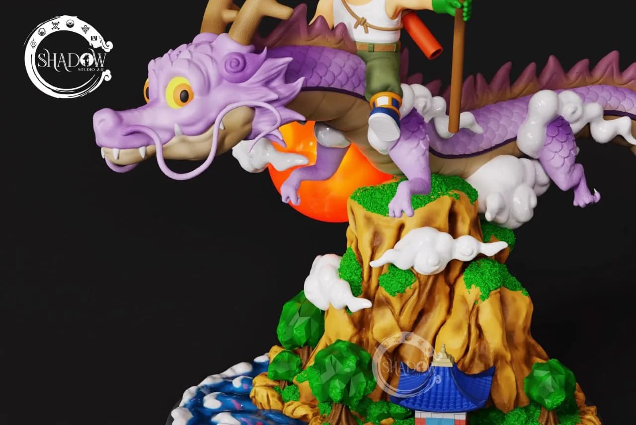 STL - Goku niño en Shenlong render 3