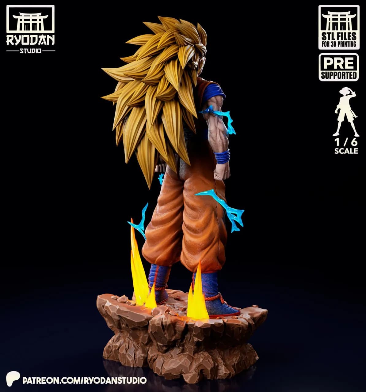 STL - Goku SSJ3 Figura Coleccionable render 3
