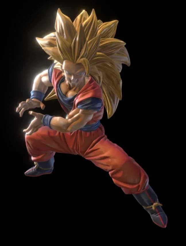 STL - Goku Super Saiyajin 3 Kamehameha render 2