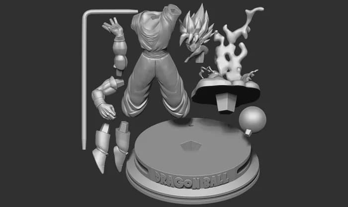 STL - goku super saiyan render 3