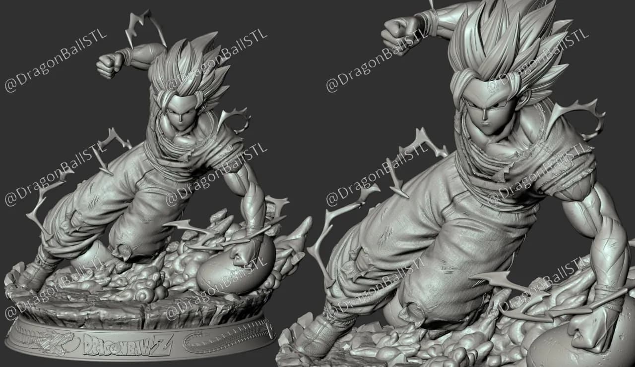 STL - Goku Super Saiyan 3 3 render 2
