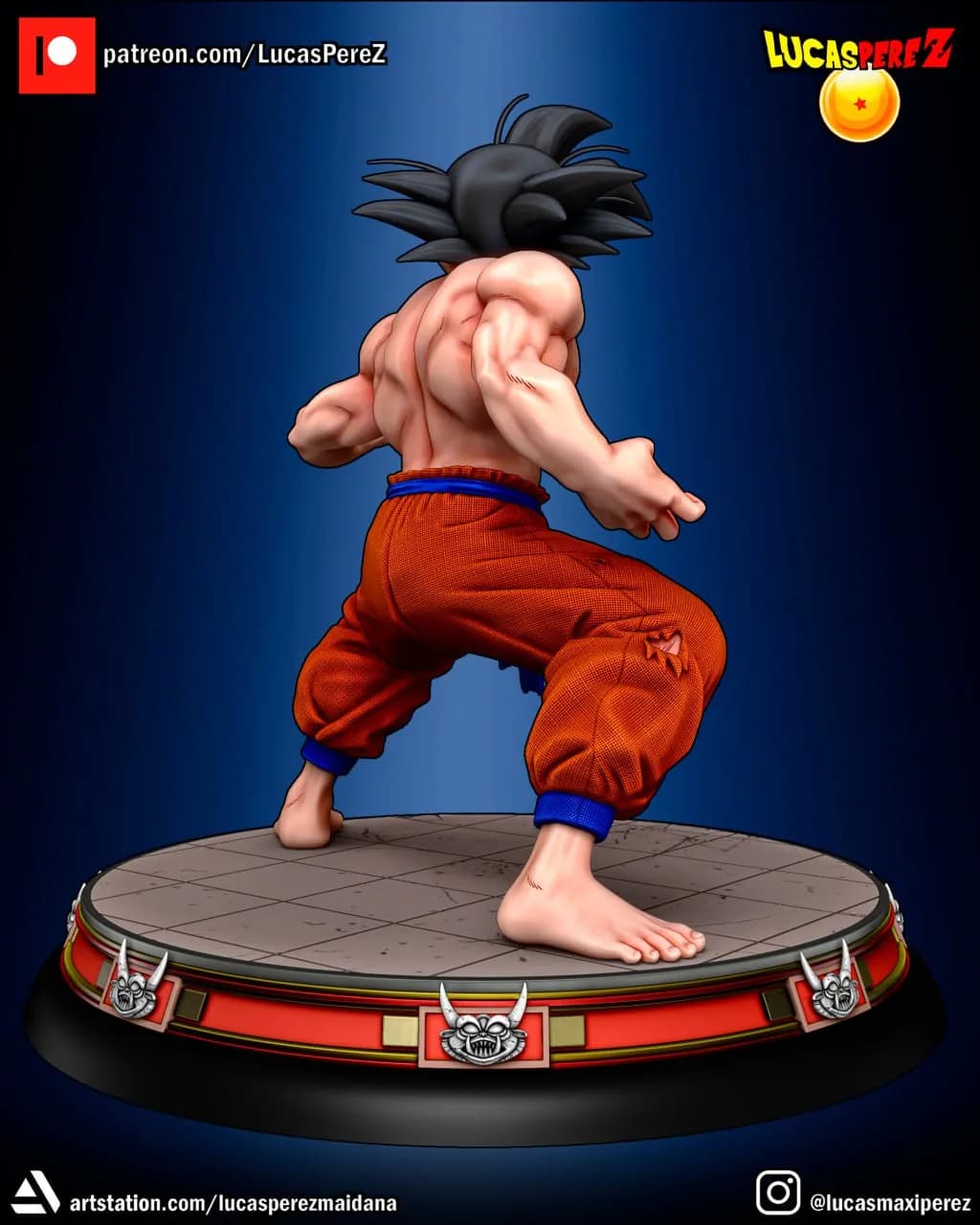 STL - Goku Super Saiyan Figura 3D render 3
