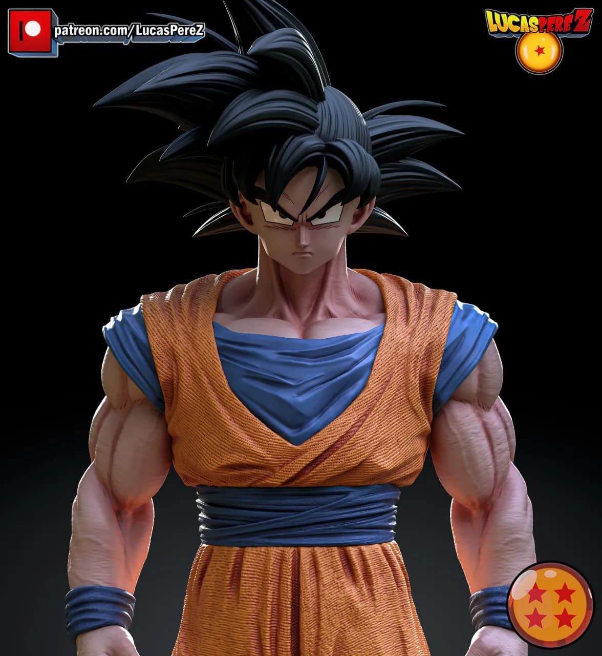 STL - Goku Super Saiyan Guerrero Z render 3