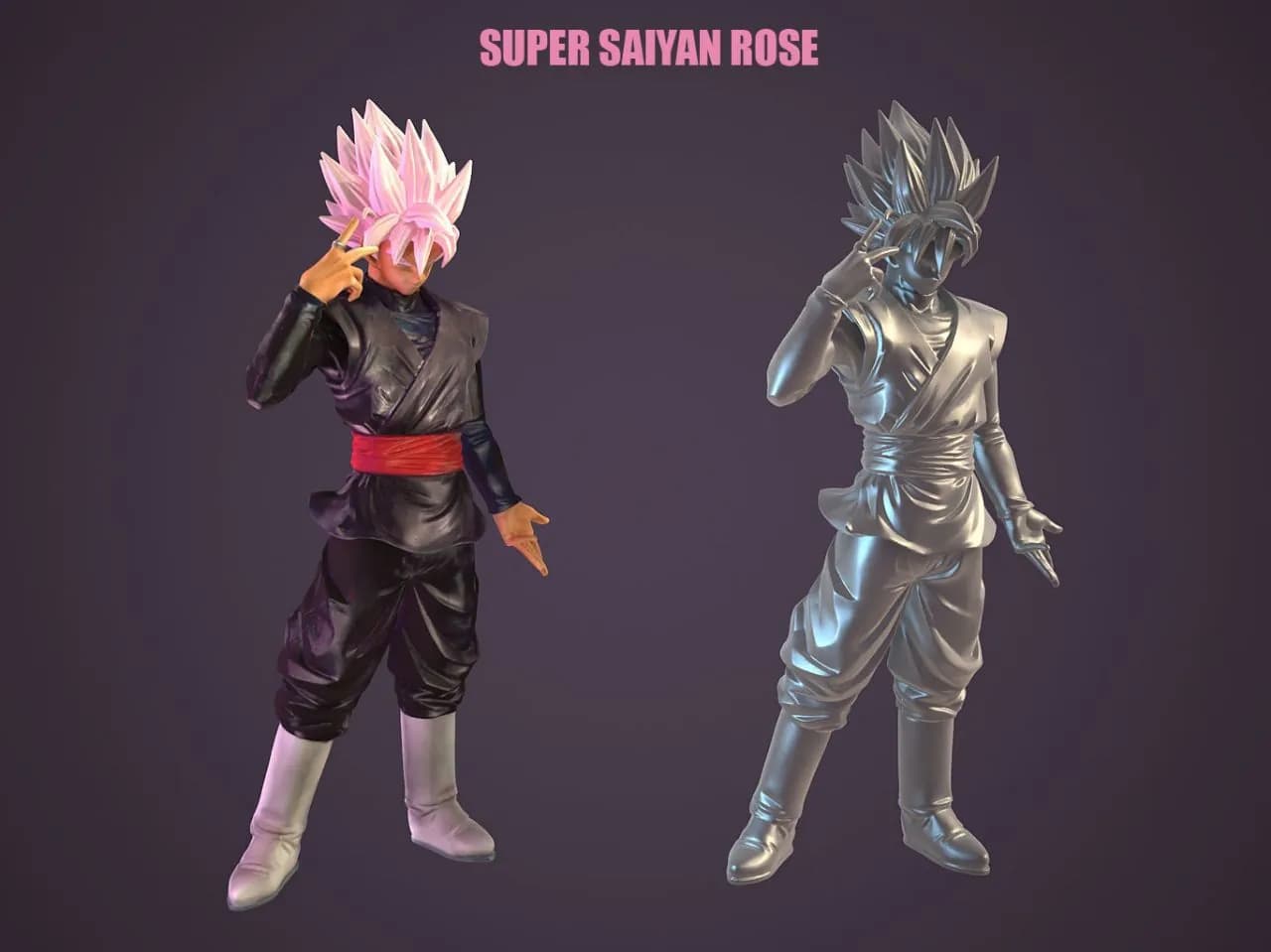 STL - Goku Super Saiyan Rose 2 render 2