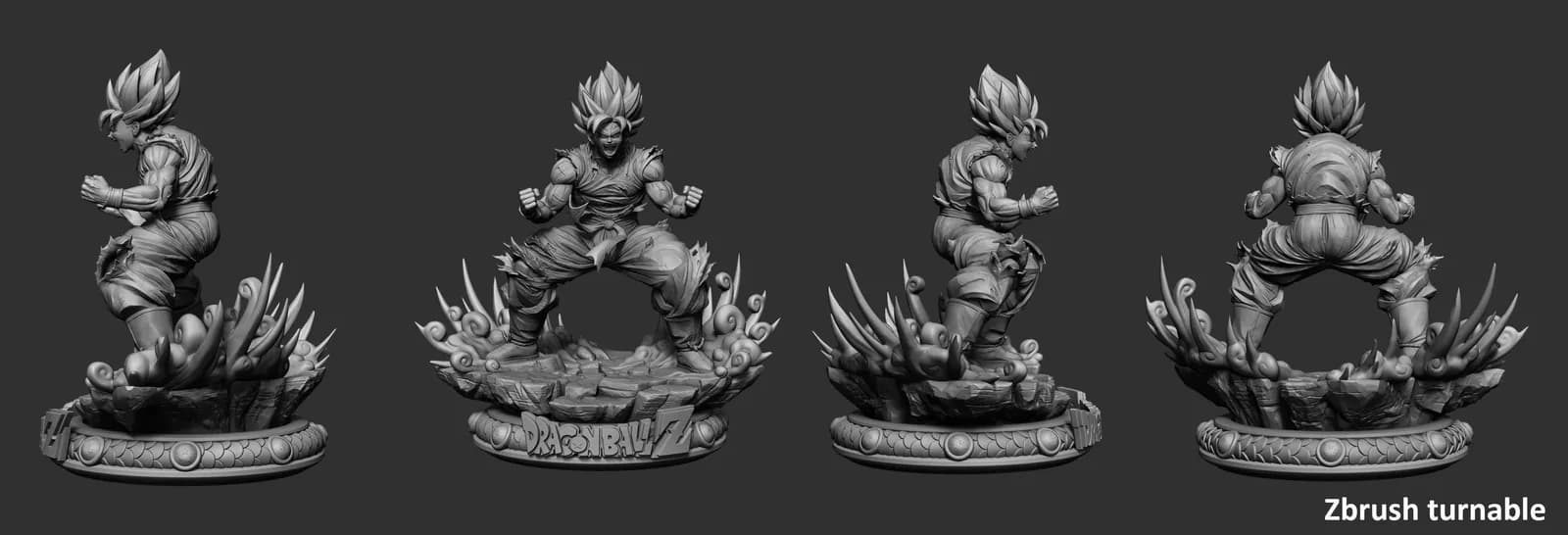STL - Goku Super Saiyan transformation render 4