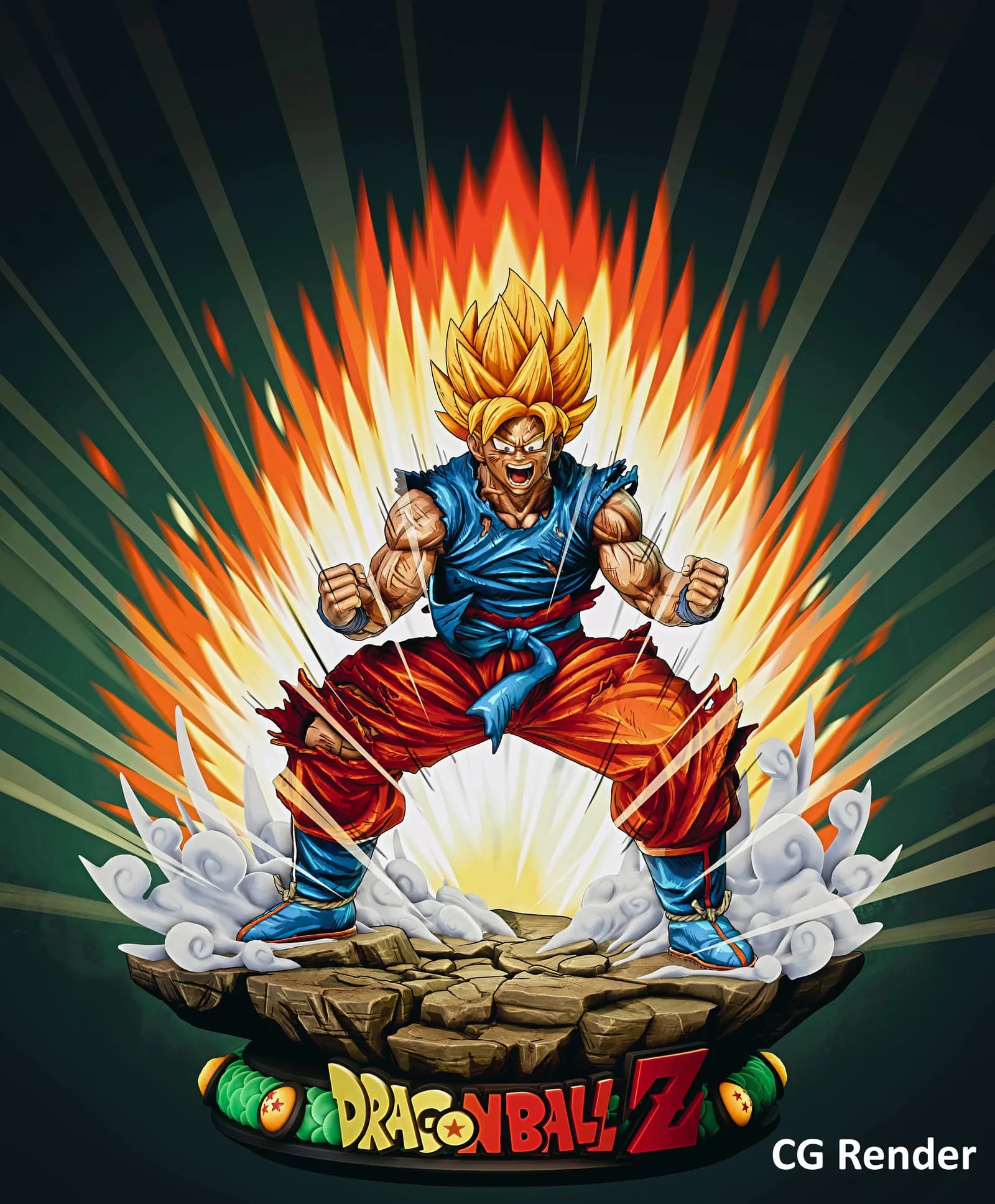 STL - Goku Super Saiyan transformation render 5