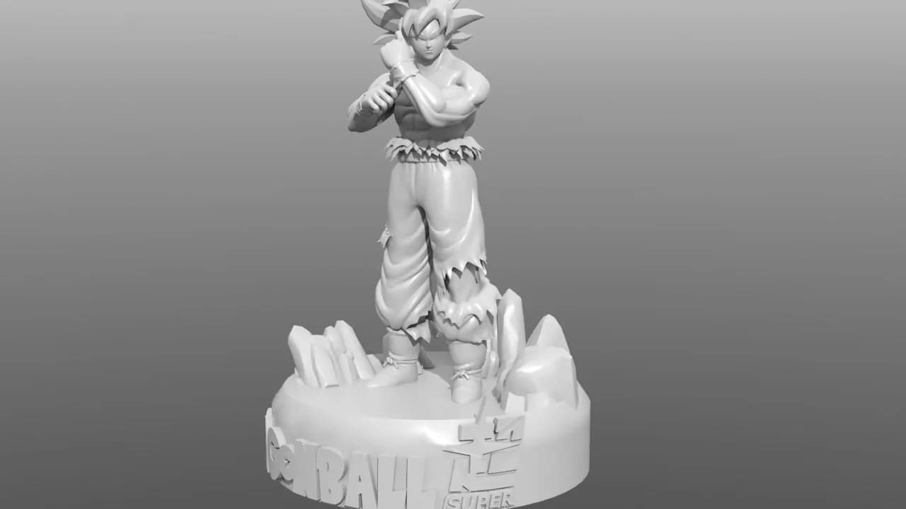 STL - Goku Ultra Instinct CGTRADER render 2
