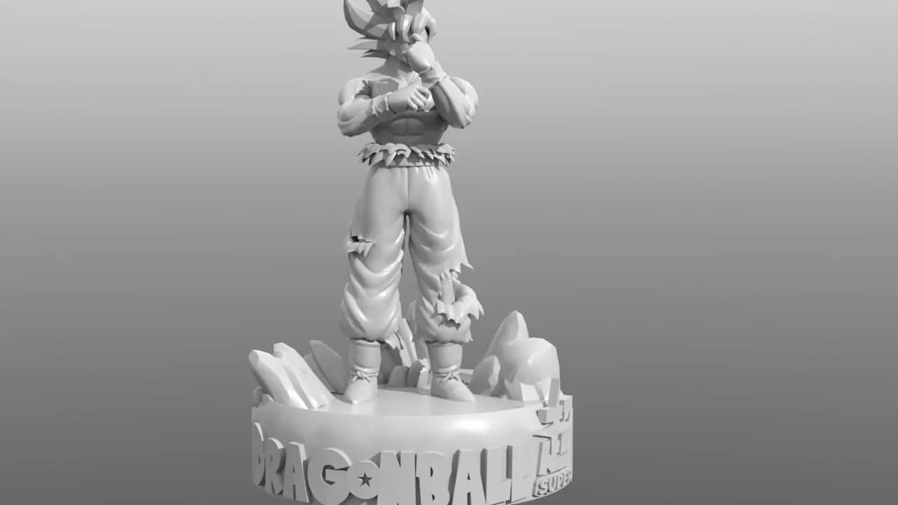 STL - Goku Ultra Instinct CGTRADER render 4