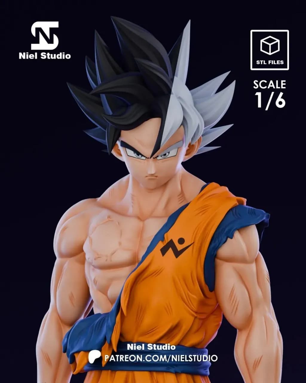 STL - Goku Ultra Instinto 10 render 2