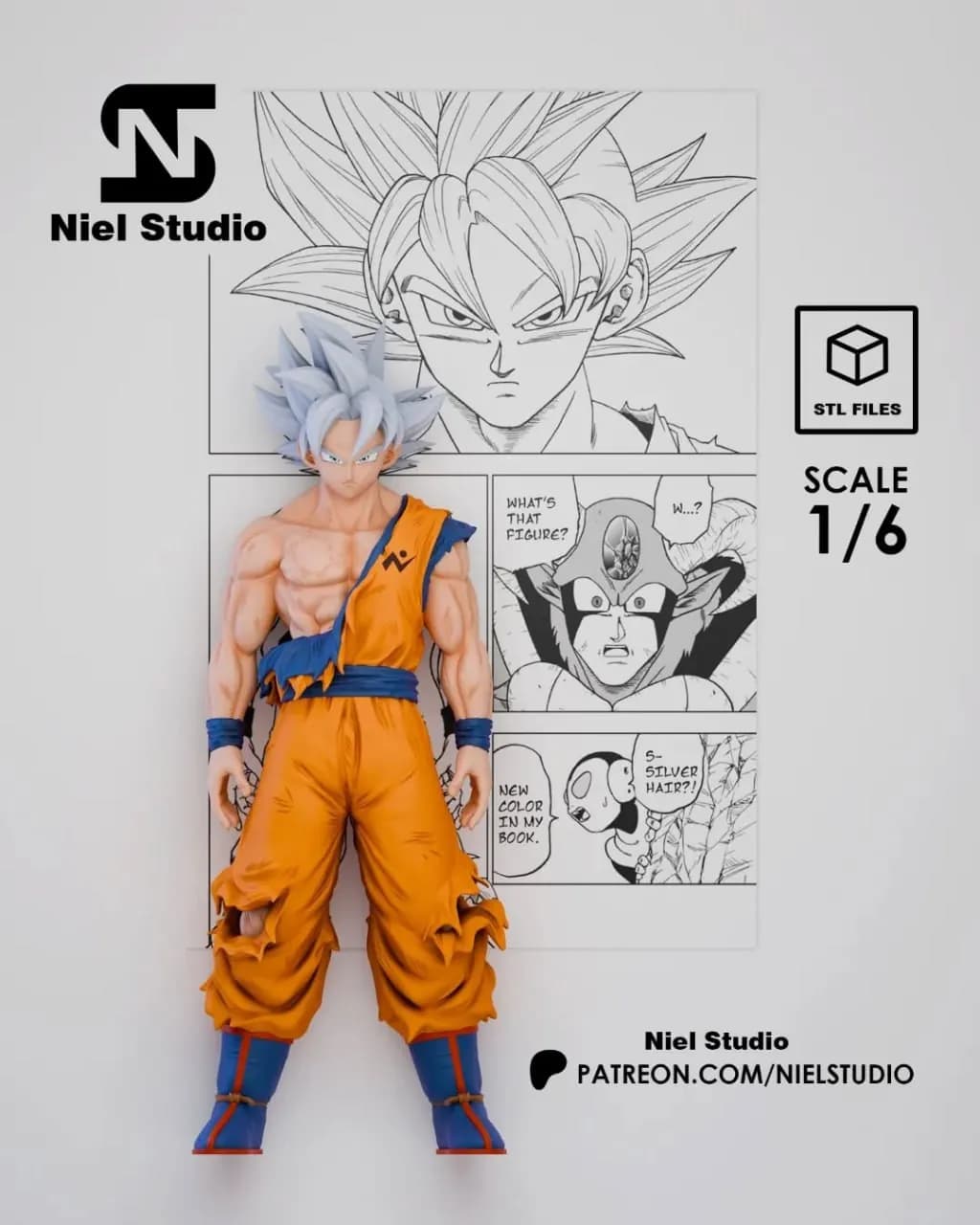 STL - Goku Ultra Instinto 10 render 3