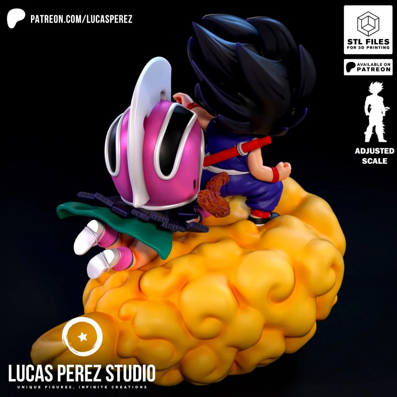 STL - Goku y Chi Chi chibi render 3