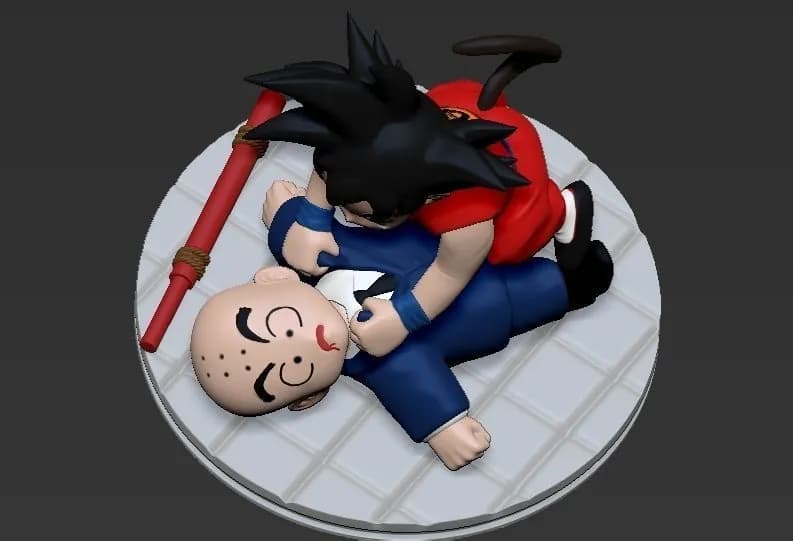 STL - Goku y Krilin Practicando render 4