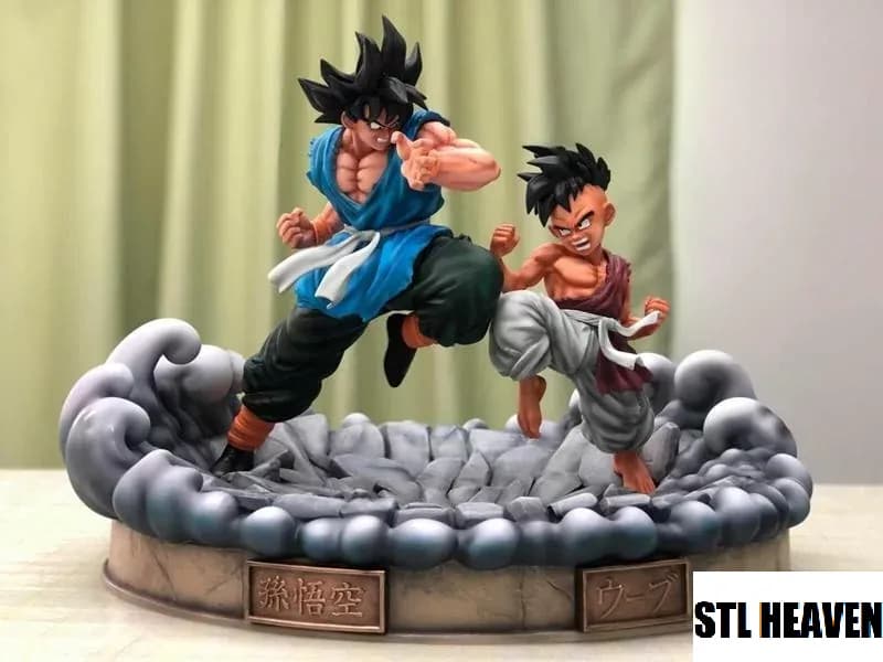 STL - Goku y Uub en batalla render 4