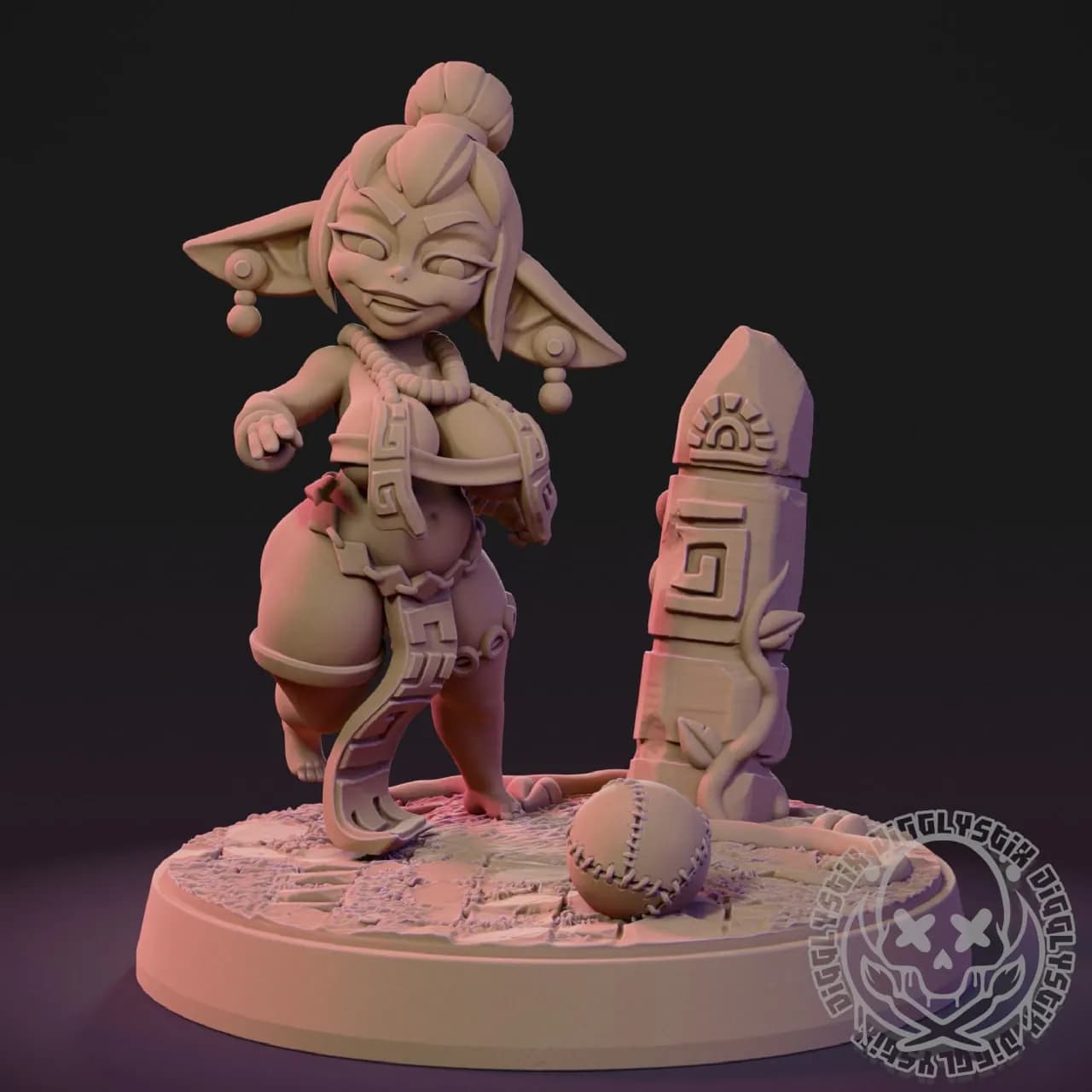 STL - Gólem de fútbol azteca render 2