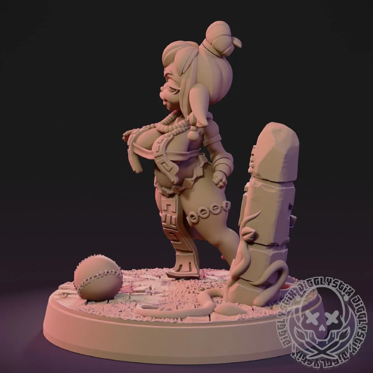 STL - Gólem de fútbol azteca render 5