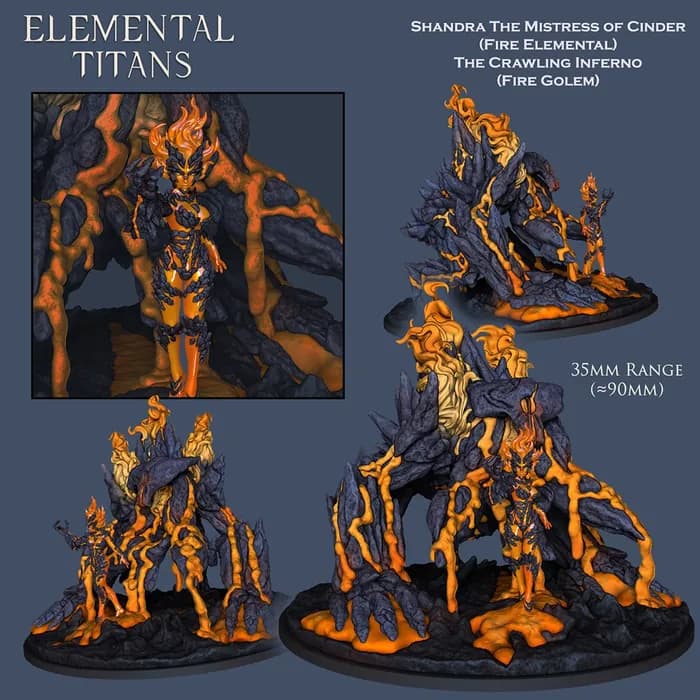 STL - golem fire supported rar render 2