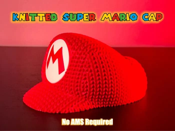 STL - Gorra Tejida de Super Mario