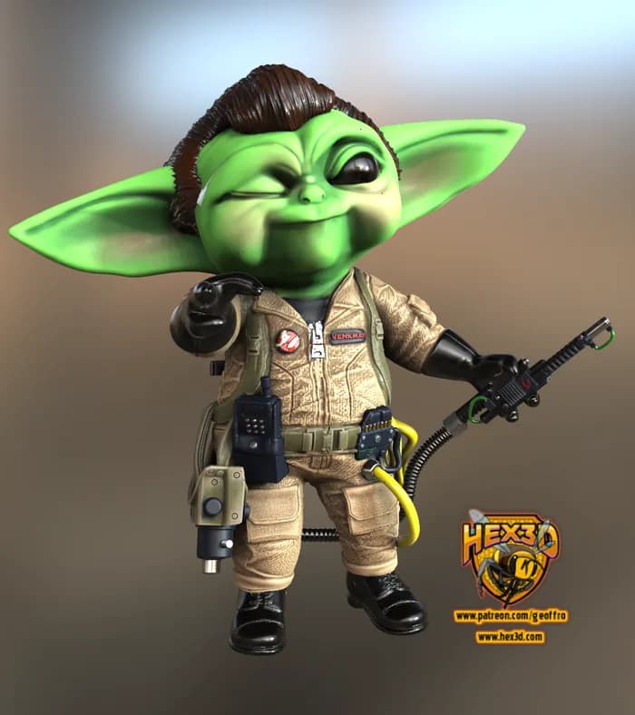 STL - Grogu Cazafantasmas render 3