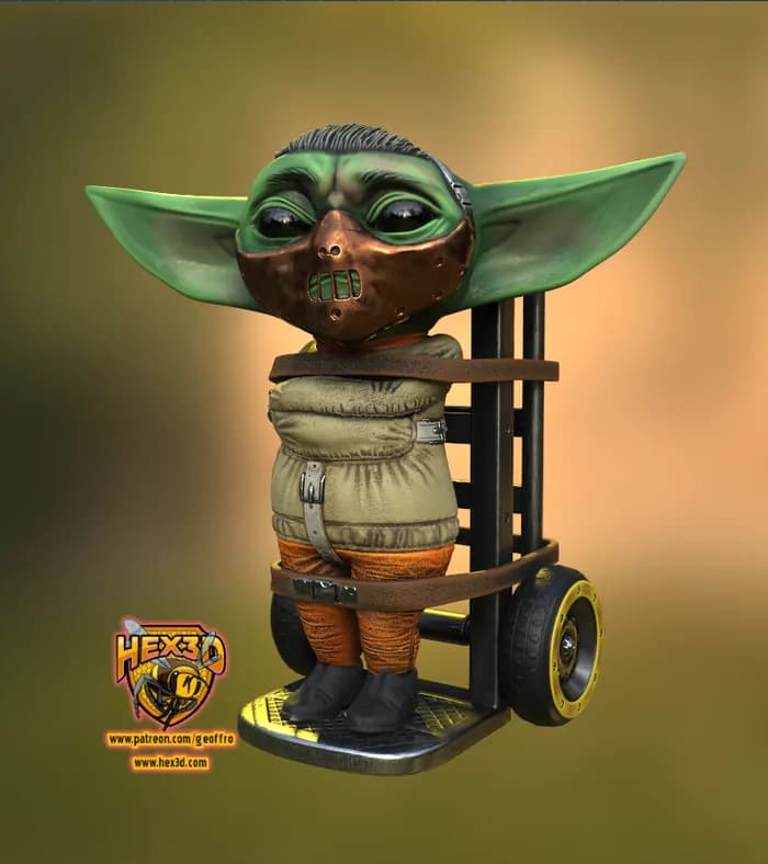 STL - Grogu Hannibal estilo render 2